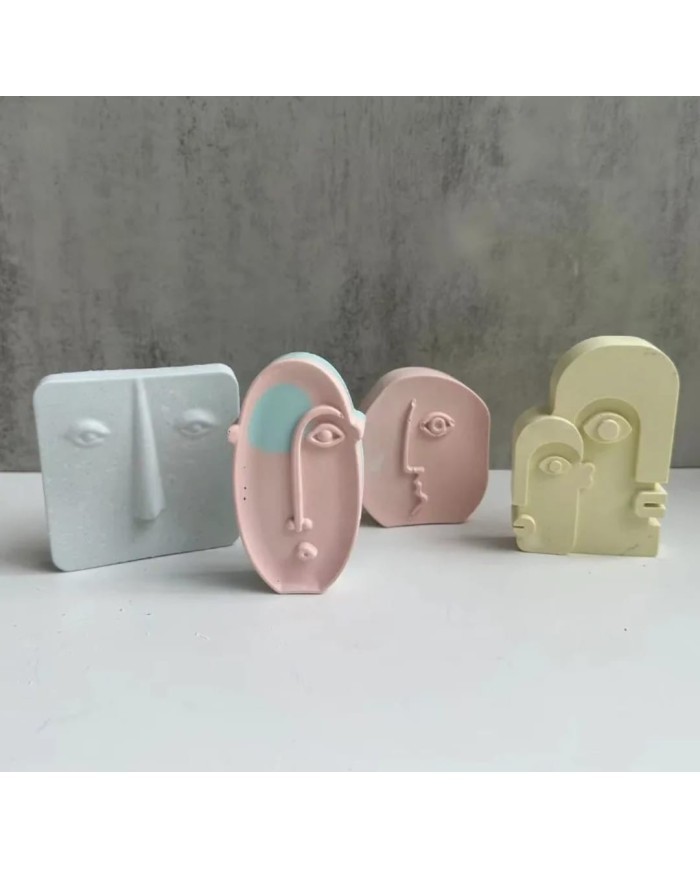 İki Kafa Mum Kalıbı - Hobi Silikon Kalıbı -Kod:509