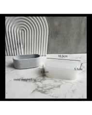 Oval Beton Saksı Kalıbı - Hobi Silikon Kalıbı - Kod:1091