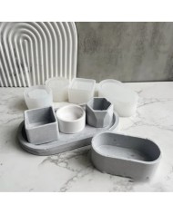 Altıgen Beton Saksı Kalıbı - Hobi Silikon Kalıbı -Kod: