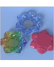 Çiçek Mum Altlığı Epoksi Kalıbı - Hobi Silikon Kalıbı -Kod:1070