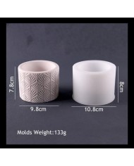 Yaprak Model Yuvarlak Beton Saksı Kalıbı - Hobi Silikon Kalıbı -Kod:1158