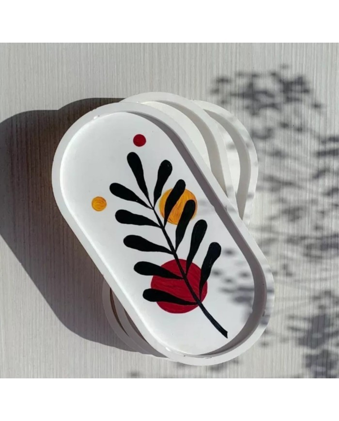 Büyük Boy Terazzo Bardak Altı Reçine Epoksi ve Beton Kalıbı - Kod:315