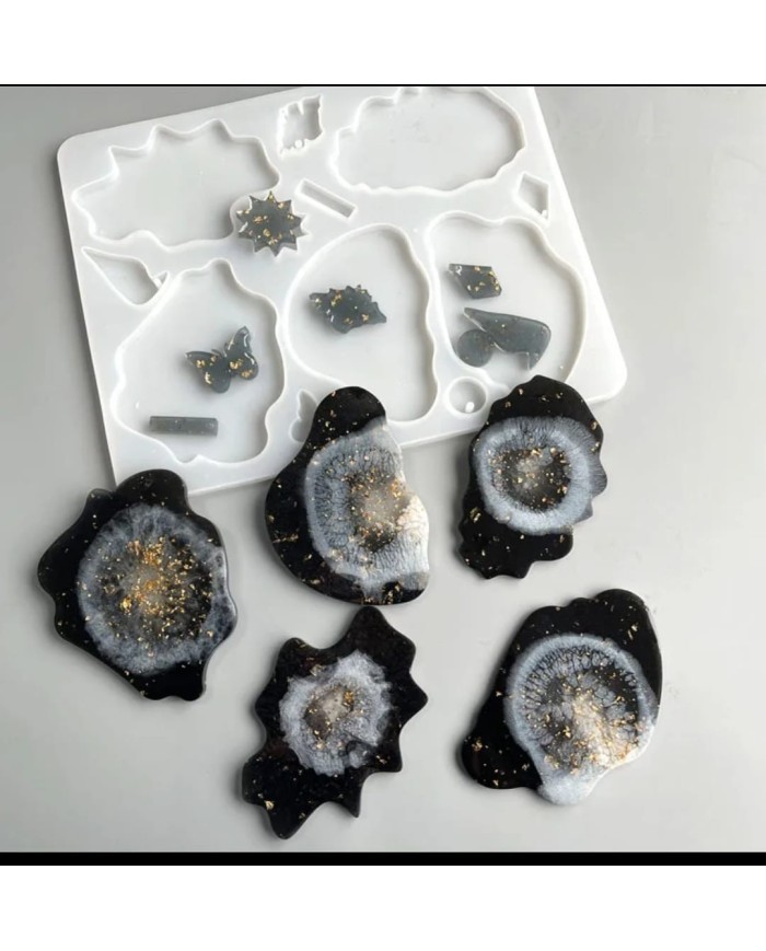 Bardak Altı 5'Li Reçine Epoksi Kalıp Model2 -Kod:310