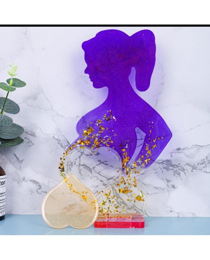 Hamile Kadın Dekoratif Epoksi Kalıbı - Hobi Silikon Kalıbı -Kod:1084