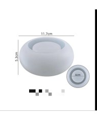 Yuvarlak Beton Saksı ve Mum Kalıbı - Hobi Silikon Kalıbı -Kod:468