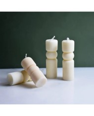 Uzun Nervürlü Kule Mum Kalıbı - Hobi Silikon Kalıbı -Kod:1073B