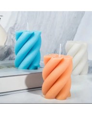 Spiral Silindir Mum Kalıbı - Hobi Silikon Kalıbı -Kod:1087