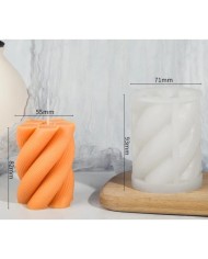 Spiral Silindir Mum Kalıbı - Hobi Silikon Kalıbı -Kod:1087