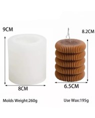 Tırtıklı Makaron Mum Kalıbı - Hobi Silikon Kalıbı -Kod:1089