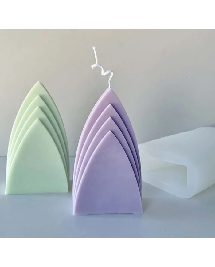 Geometrik Dağ Mum Kalıbı - Hobi Silikon Kalıbı -Kod:485