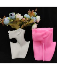 İskandinav İnsan Vazo Dekoratif Beton Kalıbı - Hobi Silikon Kalıbı -Kod:1064