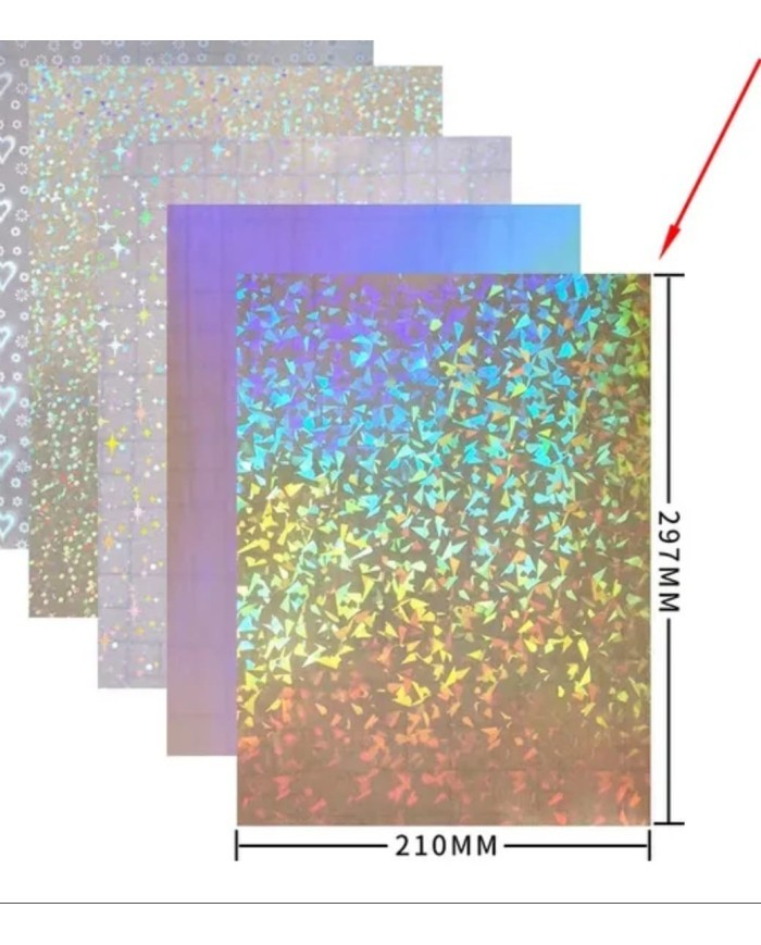 A4 Boyutunda Hologramlı Sticker - Cam Kırıklı Model:1