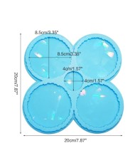 Çoklu Tırtıklı Hologram Magnet Bardak Altlığı Silikon Epoksi Kalıbı - Kod:538