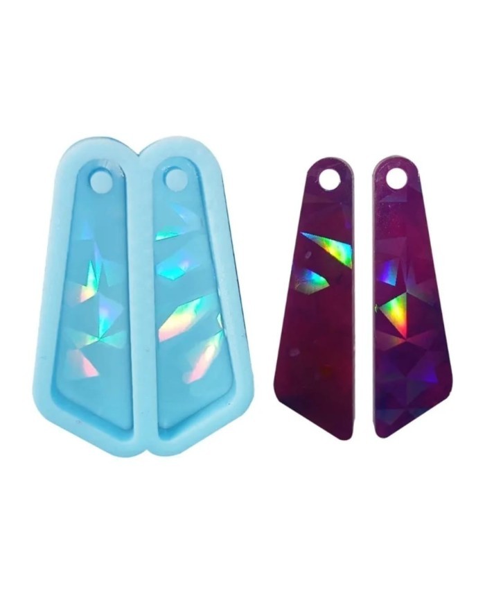 Küpe Holografik Anahtarlık Reçine Silikon Kalıp - Kod:520