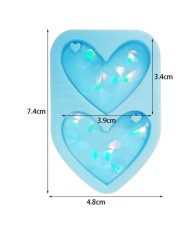 Kalp Holografik Işık ve Gölge Epoksi Reçine Kalıp - Kod:518
