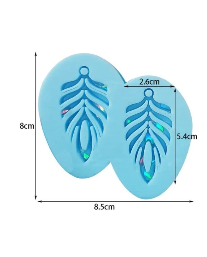 Yaprak Holografik Silikon Küpe Kalıbı - Kod:516