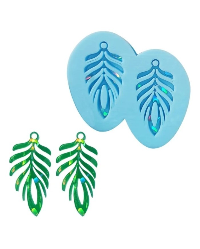 Yaprak Holografik Silikon Küpe Kalıbı - Kod:516