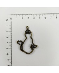 Taçlı Kedi Model Reçine Metal Kolye Ucu