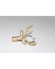 1 Adet -Pirinç Kaplama Vidalı Tepsi - Çekmece Kulpu - Geyik Kafası Model