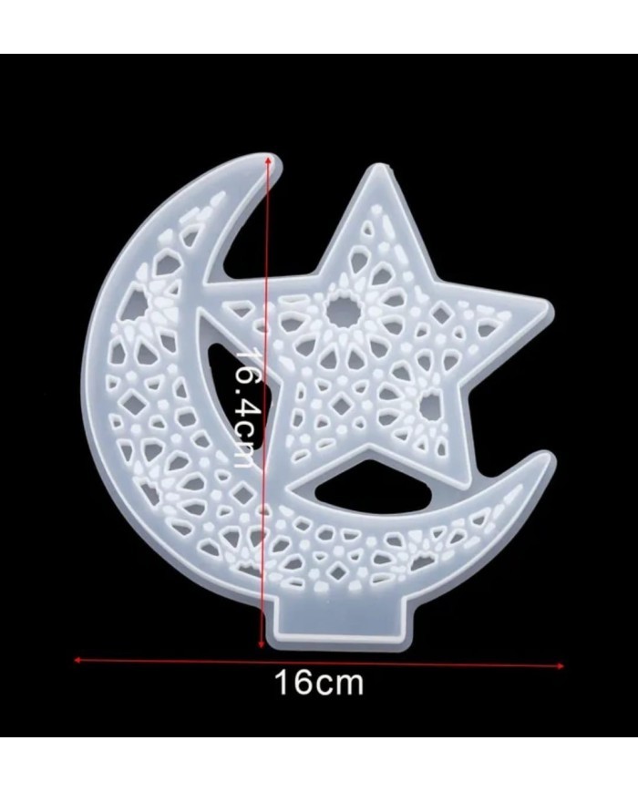 16cm x 16,4cm - Ay Yıldız Epoksi Kalıbı - Kod:480