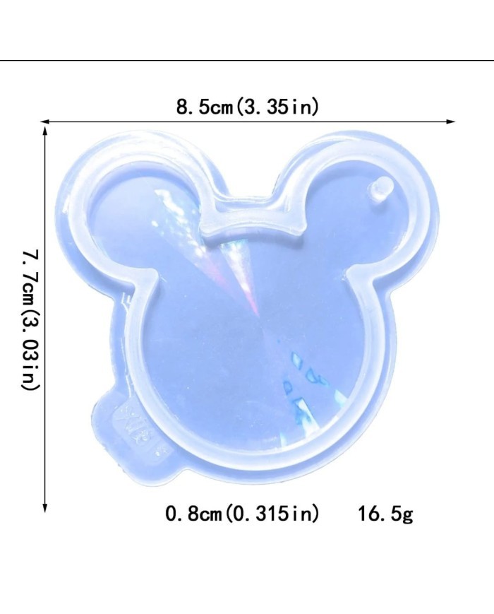8,5cm x 7,7cm Hologramlı Mickey Fare Epoksi Kalıbı - Kod:537