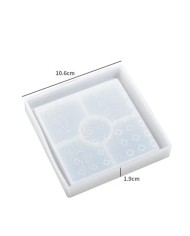 10,6cm x 10,6cm Hologramlı Kare Bardak Altı Kalıbı - Kod:531