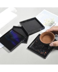 10,6cm x 10,6cm Hologramlı Kare Bardak Altı Kalıbı - Kod:531