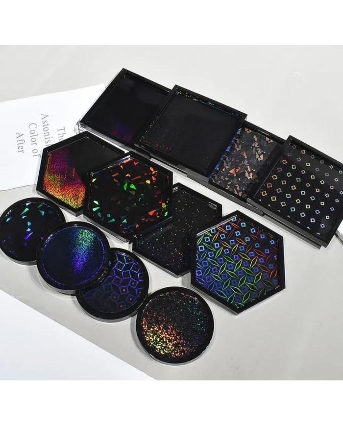 10,6cm x 10,6cm Hologramlı Kare Bardak Altı Kalıbı - Kod:531