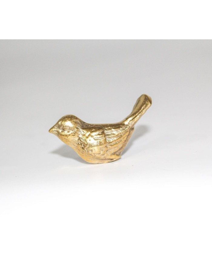 1 Adet -  Pirinç Kaplama Vidalı Tepsi Kulpu - Kuş Model