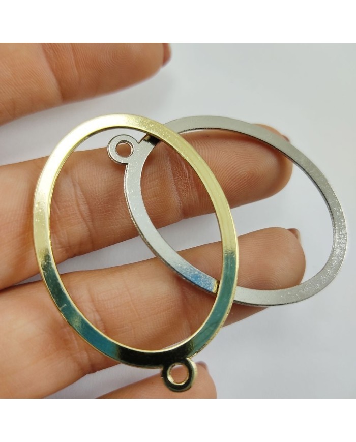 Oval Model Reçine Metal Kolye Ucu