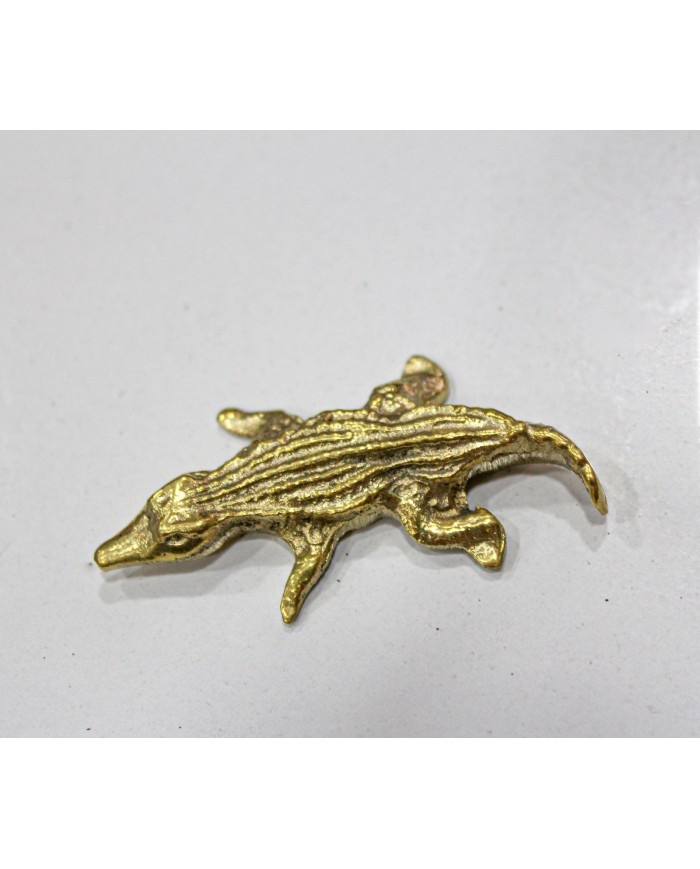 1 Adet -  Pirinç Kaplama Vidalı Tepsi Kulpu - Timsah Model