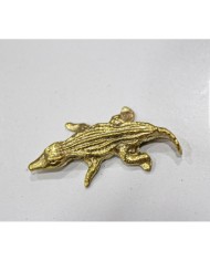 1 Adet -  Pirinç Kaplama Vidalı Tepsi Kulpu - Timsah Model