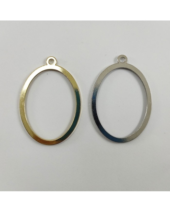 Oval Model Reçine Metal Kolye Ucu