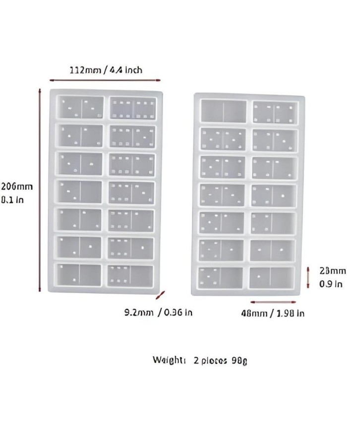 İkili Domino Epoksi ve Beton Kalıbı - Hobi Silikon Kalıbı -Kod:446
