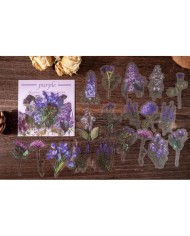 1 Paket - Mix Mor Çiçek Sticker