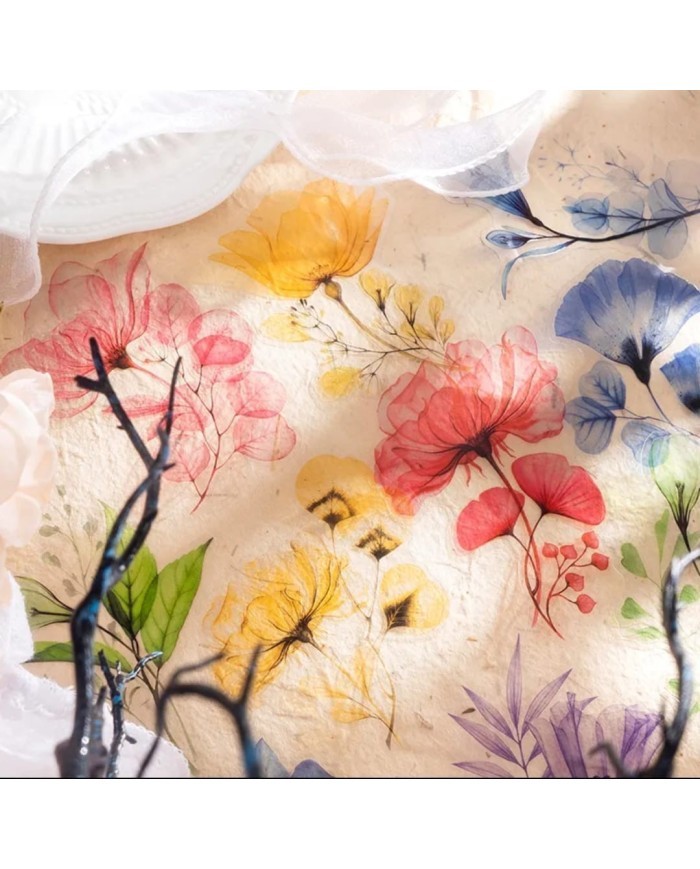 1 Paket - Mix Mor Çiçek Sticker