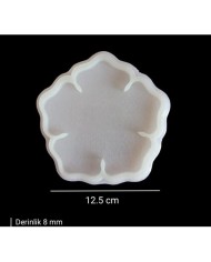 12,5cm - Çiçek Model Bardak Altı Kalıbı - Kod: SN1243