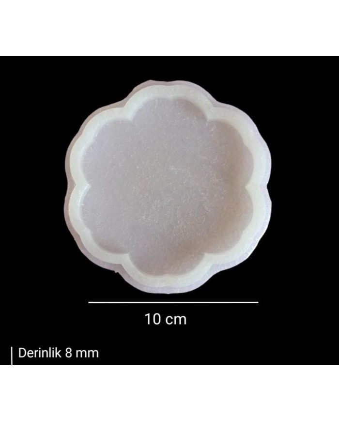 10cm - Çiçek Model Bardak Altı Kalıbı