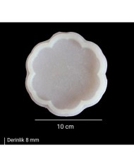 10cm - Çiçek Model Bardak Altı Kalıbı