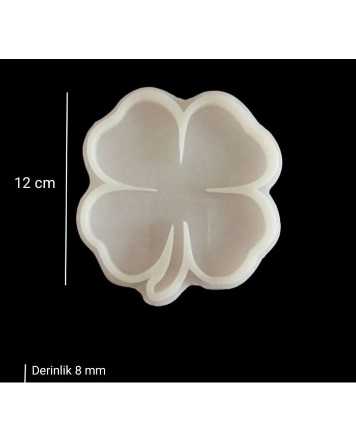 12cm - Yonca Model Bardak Altı Kalıbı - Kod: SN1244