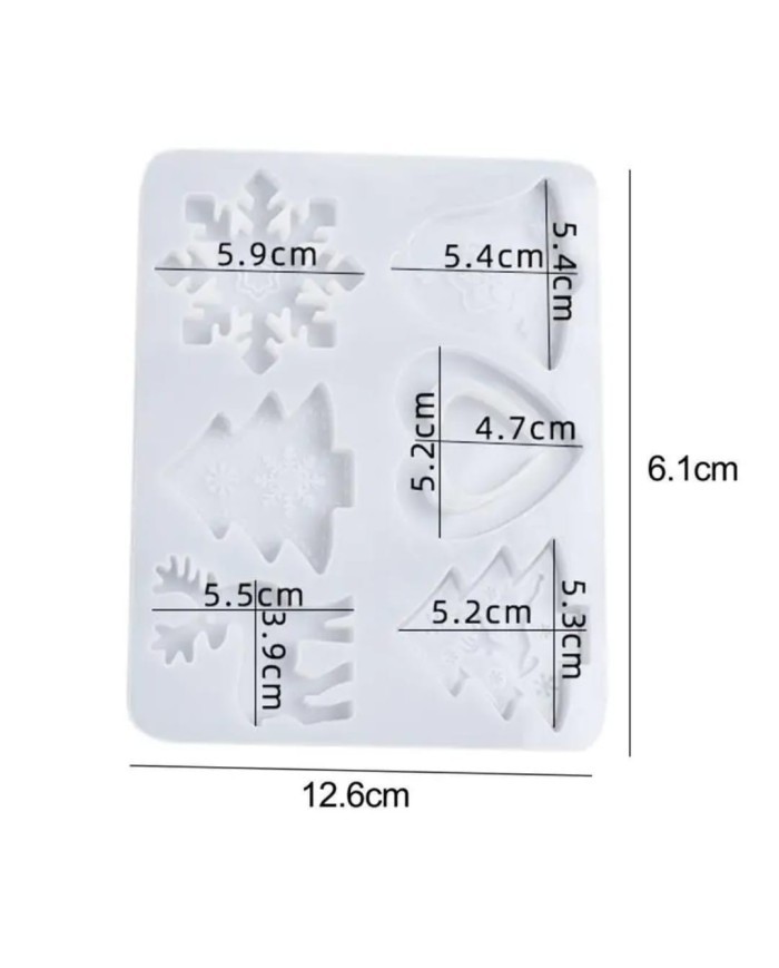 Çoklu Yılbaşı Süsü Epoksi Reçine Kalıp - Kod:1120