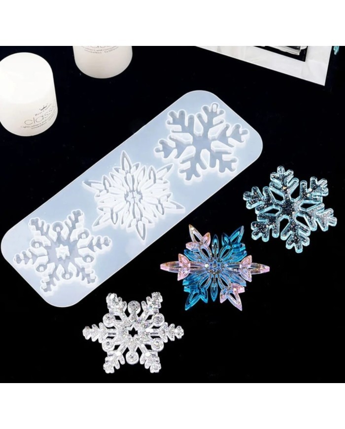 Çoklu Kar Tanesi Epoksi Reçine Kalıp - Kod:1112