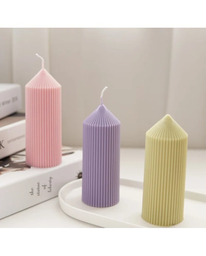 Yuvarlak Çizgili Mika Mum Kalıbı - Mika Model: