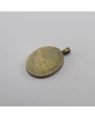 Metal Kolye Ucu - Oval - Antik Sarı 1 Adet