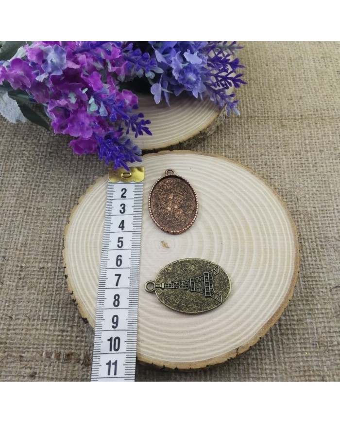 Kolye Ucu - Oval Bakır