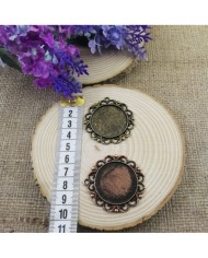 Kolye Ucu - Kenarı Şekilli Yuvarlak Eskitme Bakır