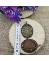 Kolye Ucu - Kenarı Şekilli Oval Eskitme Bakır