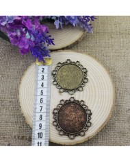 Kolye Ucu - Kenarı Şekilli Yuvarlak Eskitme Bakır