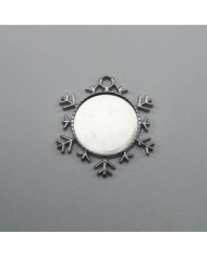 Metal Kolye Ucu - Kar Tanesi 1 Adet Gümüş