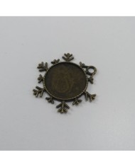 Metal Kolye Ucu - Kar Tanesi 1 Adet Antik Sarı